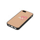 Personalised Font With Heart Nude Pebble Leather iPhone 5 Case Side Angle