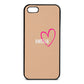 Personalised Font With Heart Nude Pebble Leather iPhone 5 Case