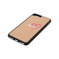 Personalised Font With Heart Nude Pebble Leather iPhone 8 Plus Case Side Angle