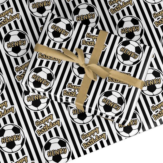 Personalised Football Birthday Custom Wrapping Paper