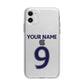 Personalised Football Name and Number Apple iPhone 11 in White with Bumper Case