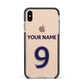 Personalised Football Name and Number Apple iPhone Xs Max Impact Case Black Edge on Gold Phone