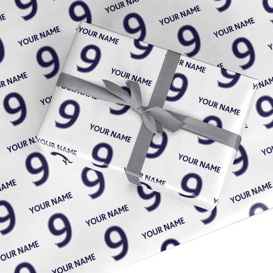 Personalised Football Name and Number Custom Wrapping Paper