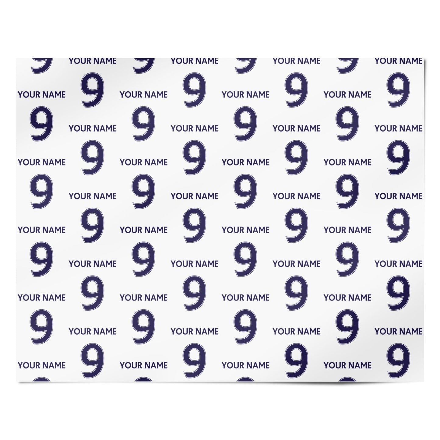 Personalised Football Name and Number Personalised Wrapping Paper Alternative