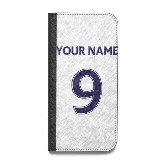 Personalised Football Name and Number Vegan Leather Flip iPhone Case