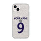 Personalised Football Name and Number iPhone 14 Plus Glitter Tough Case Starlight