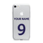 Personalised Football Name and Number iPhone 7 Bumper Case on Silver iPhone