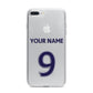 Personalised Football Name and Number iPhone 7 Plus Bumper Case on Silver iPhone