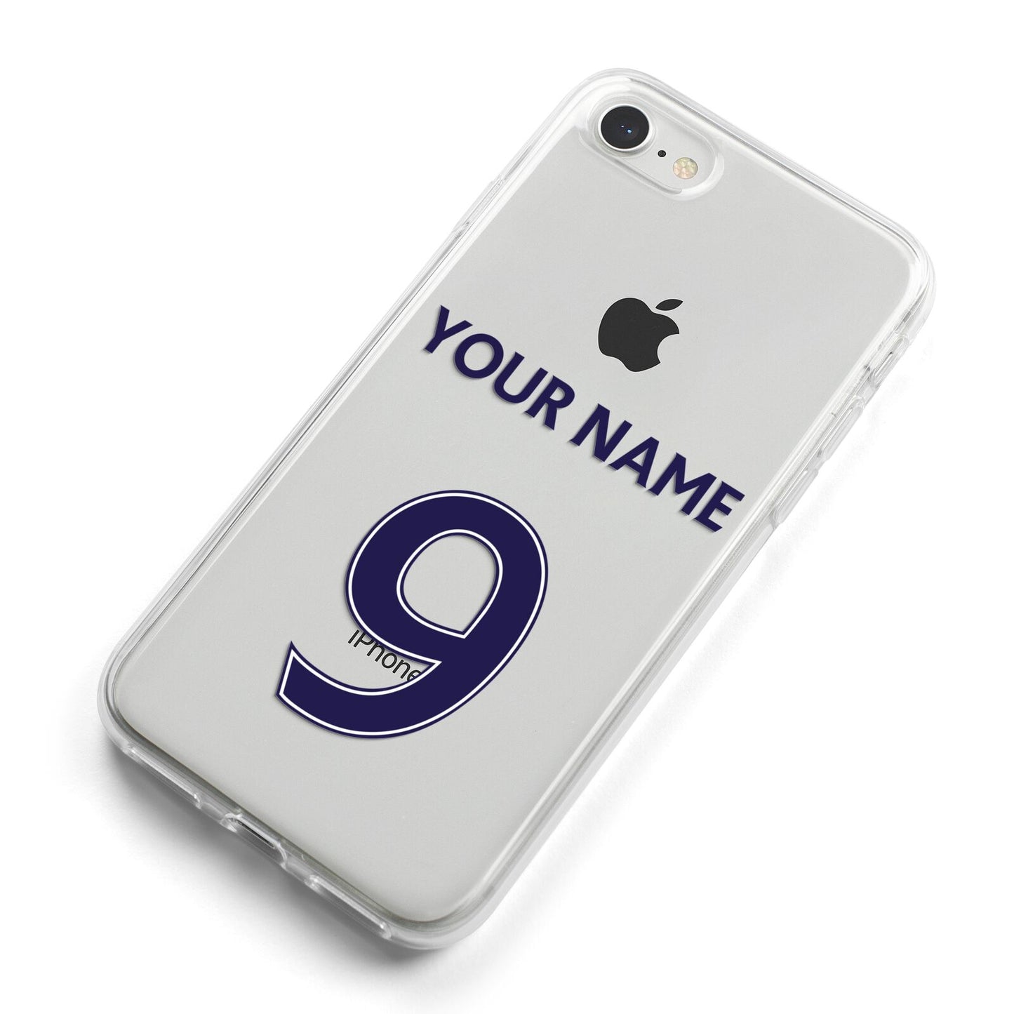 Personalised Football Name and Number iPhone 8 Bumper Case on Silver iPhone Alternative Image