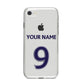 Personalised Football Name and Number iPhone 8 Bumper Case on Silver iPhone