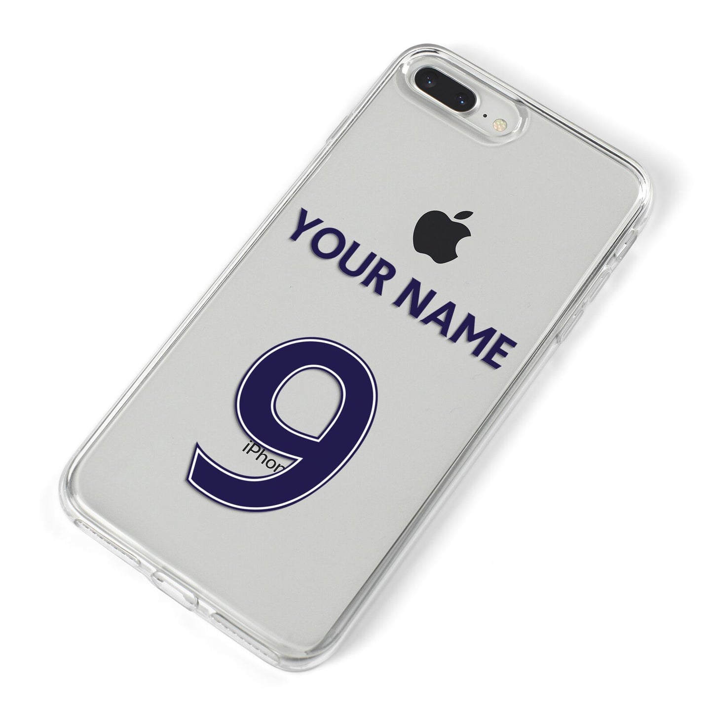 Personalised Football Name and Number iPhone 8 Plus Bumper Case on Silver iPhone Alternative Image