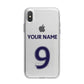 Personalised Football Name and Number iPhone X Bumper Case on Silver iPhone Alternative Image 1