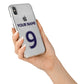 Personalised Football Name and Number iPhone X Bumper Case on Silver iPhone Alternative Image 2