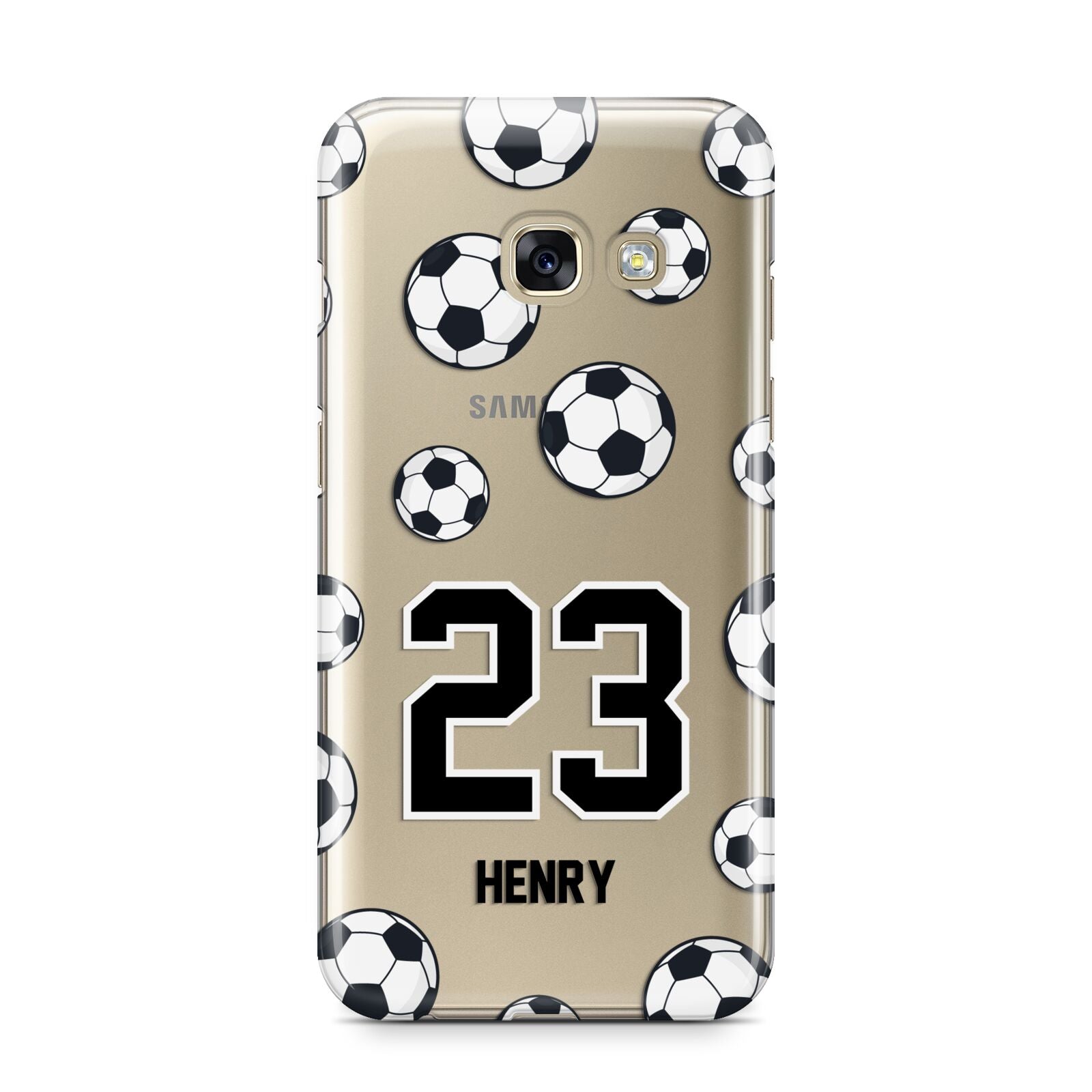 Personalised Football Samsung Galaxy A3 2017 Case on gold phone