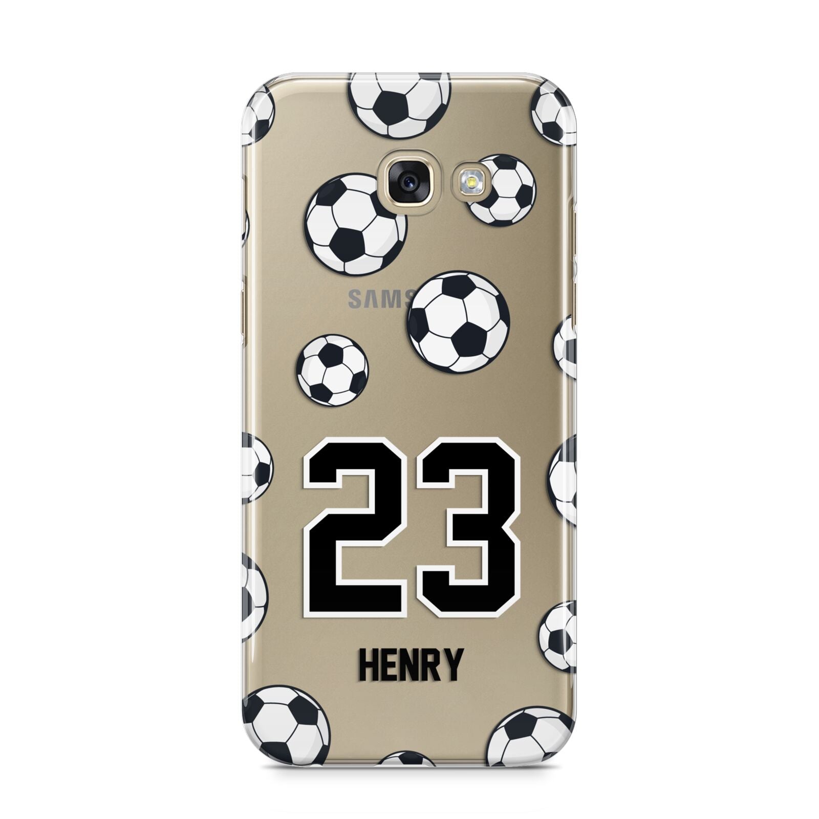 Personalised Football Samsung Galaxy A5 2017 Case on gold phone