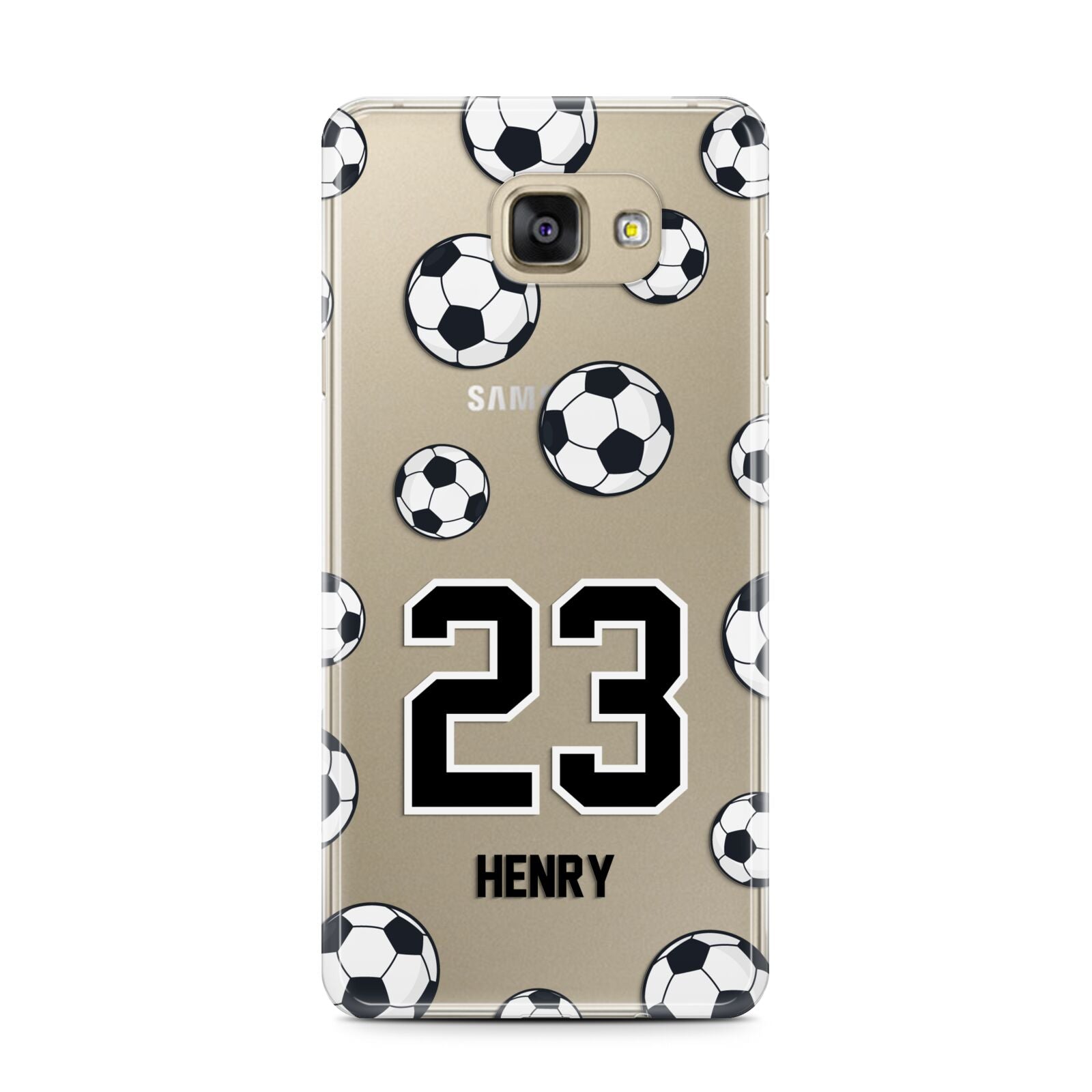Personalised Football Samsung Galaxy A7 2016 Case on gold phone