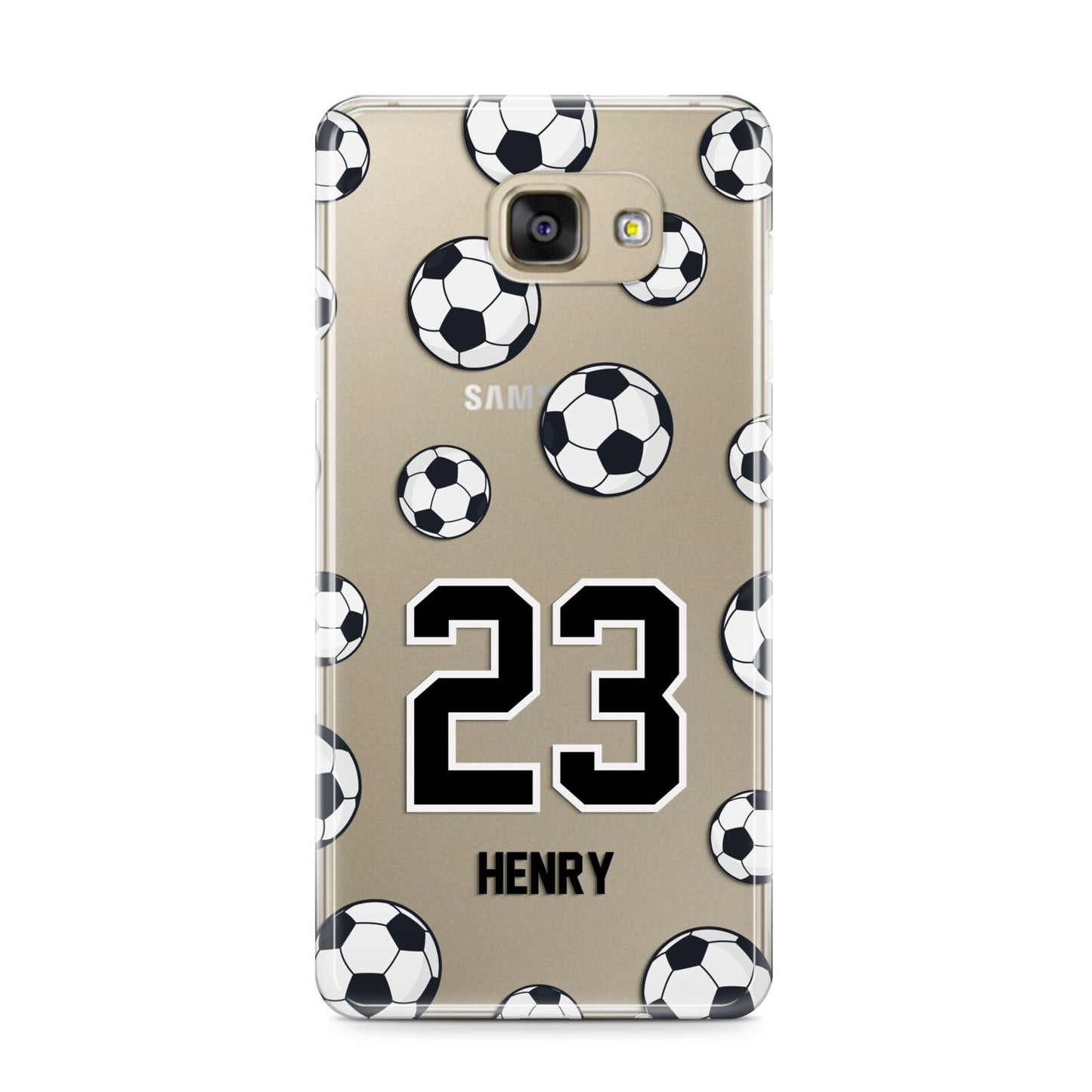Personalised Football Samsung Galaxy A9 2016 Case on gold phone