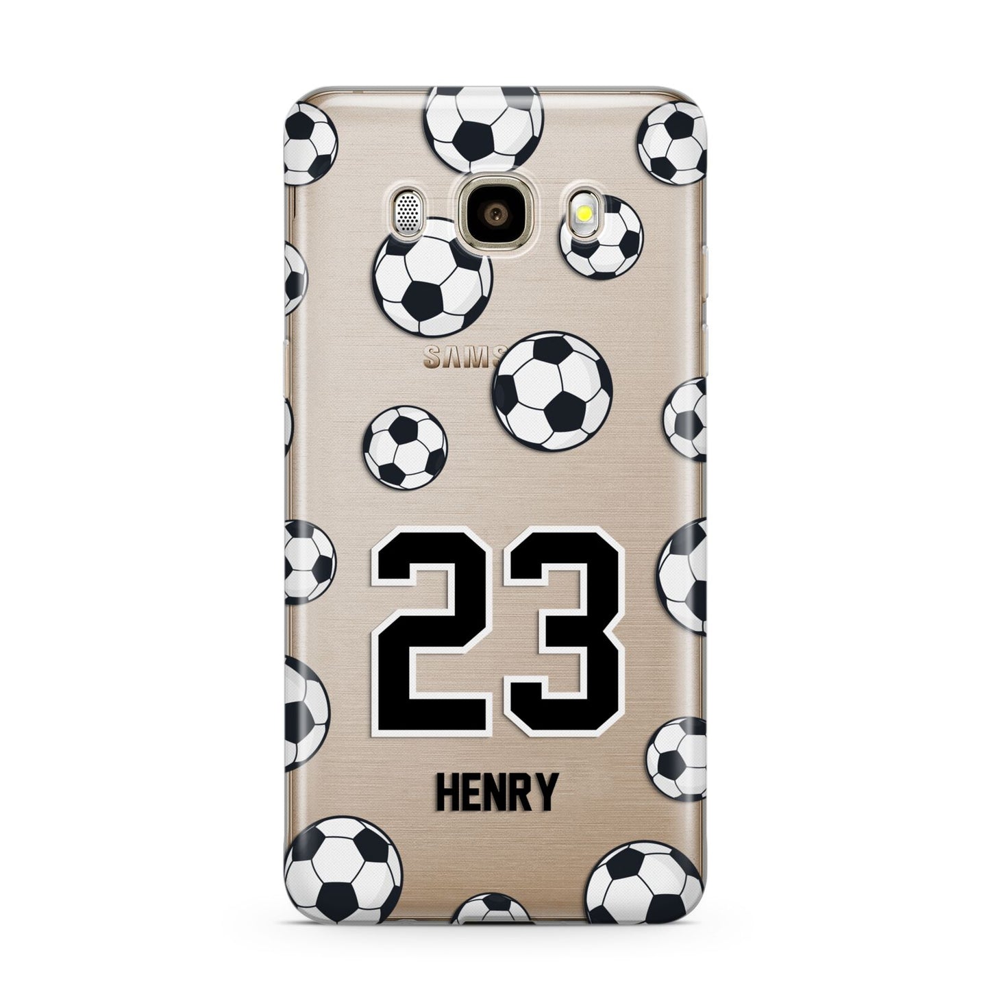 Personalised Football Samsung Galaxy J7 2016 Case on gold phone