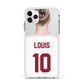 Personalised Football Shirt Apple iPhone 11 Pro Max in Silver with White Impact Case
