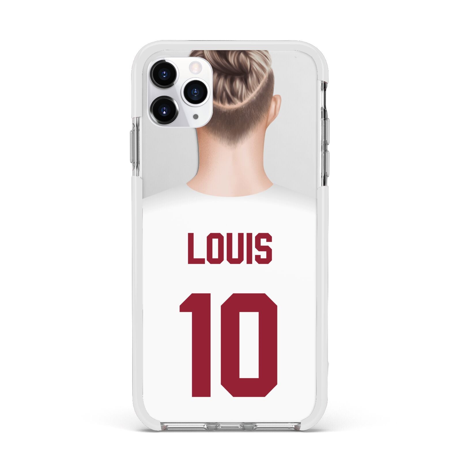 Personalised Football Shirt Apple iPhone 11 Pro Max in Silver with White Impact Case