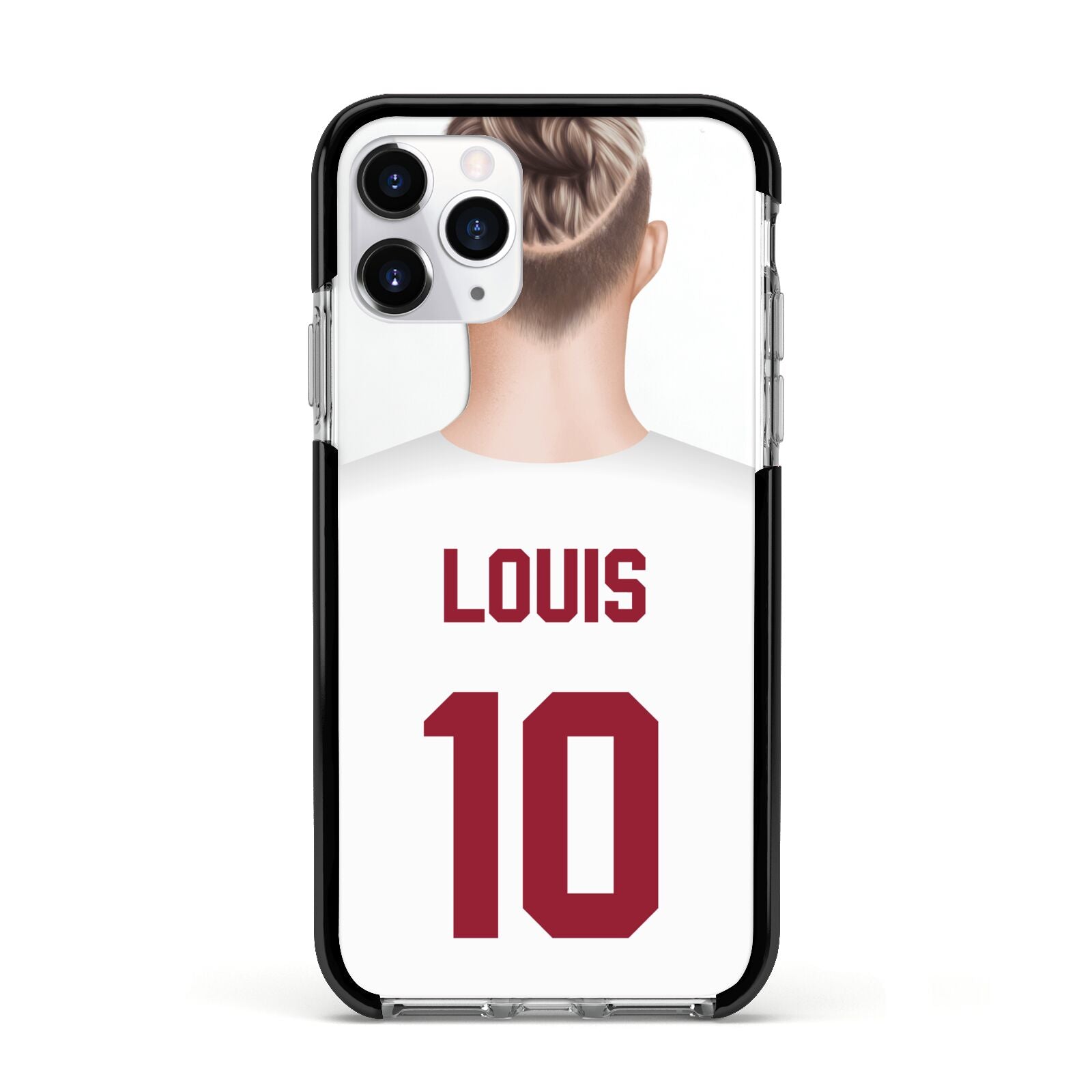 Personalised Football Shirt Apple iPhone 11 Pro in Silver with Black Impact Case