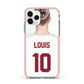 Personalised Football Shirt Apple iPhone 11 Pro in Silver with Pink Impact Case