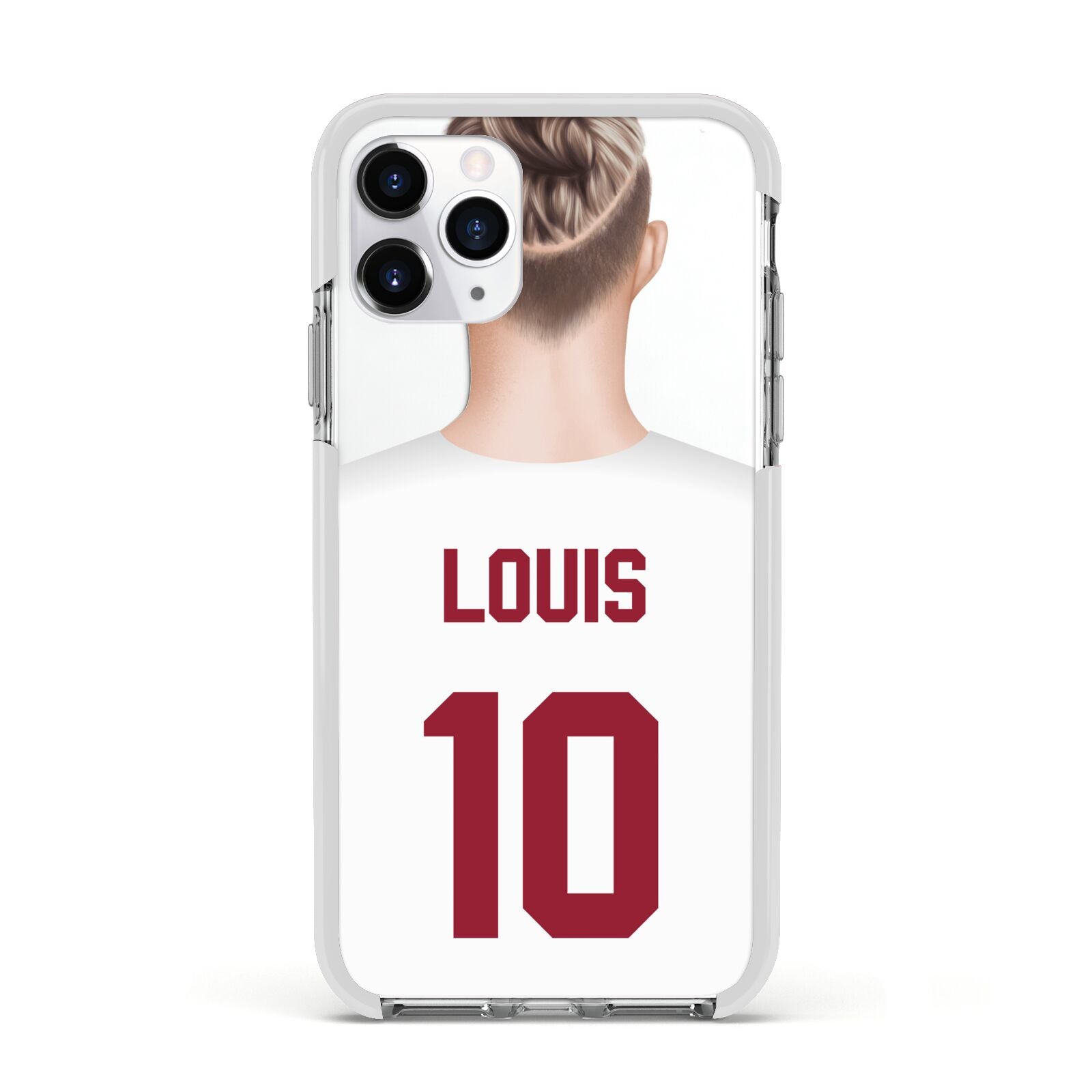 Personalised Football Shirt Apple iPhone 11 Pro in Silver with White Impact Case