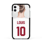 Personalised Football Shirt Apple iPhone 11 in White with Black Impact Case