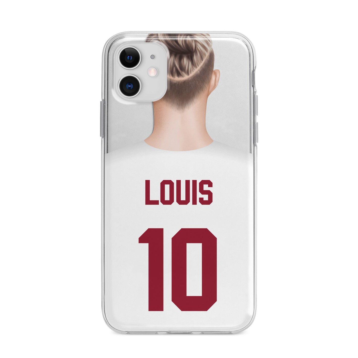 Personalised Football Shirt Apple iPhone 11 in White with Bumper Case