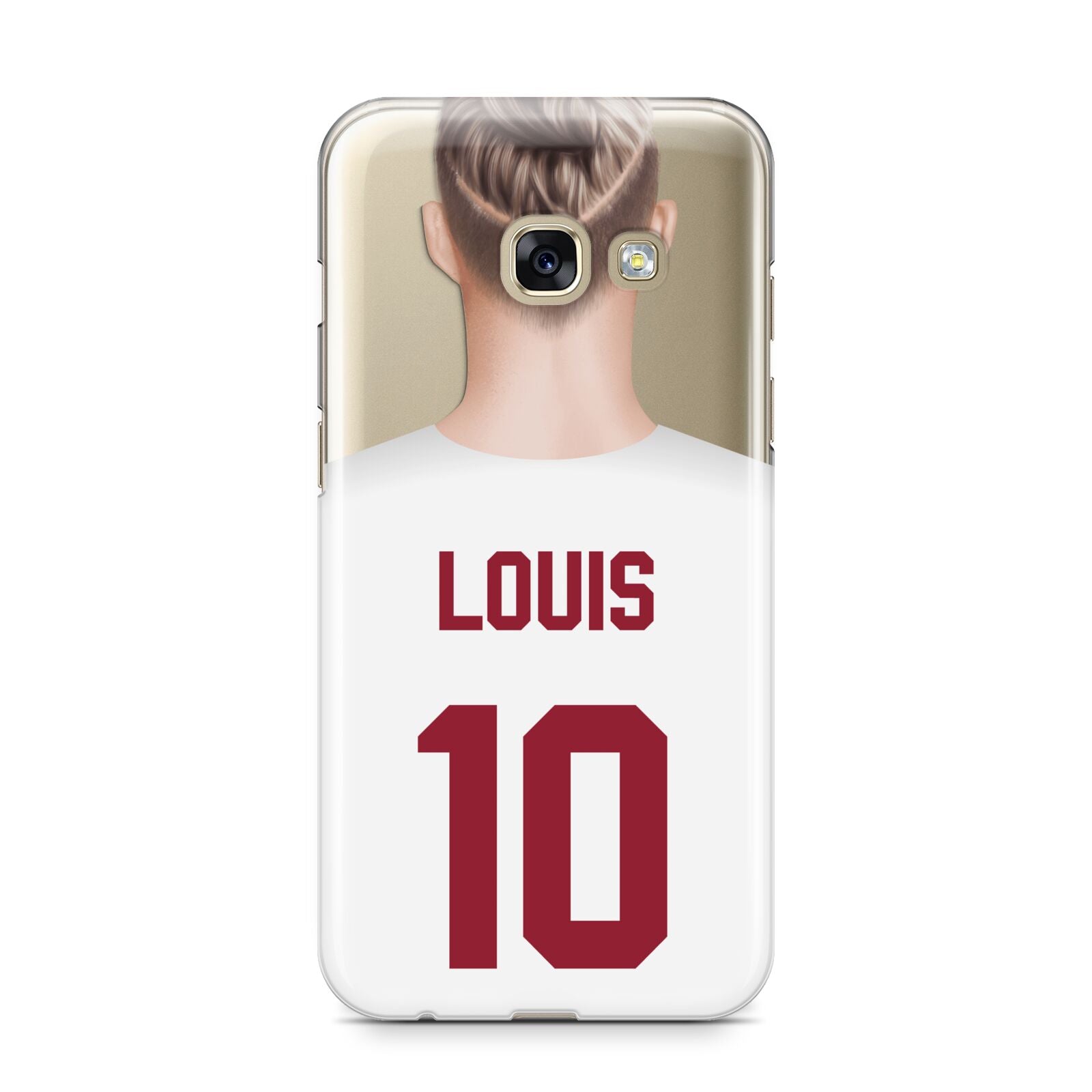 Personalised Football Shirt Samsung Galaxy A3 2017 Case on gold phone