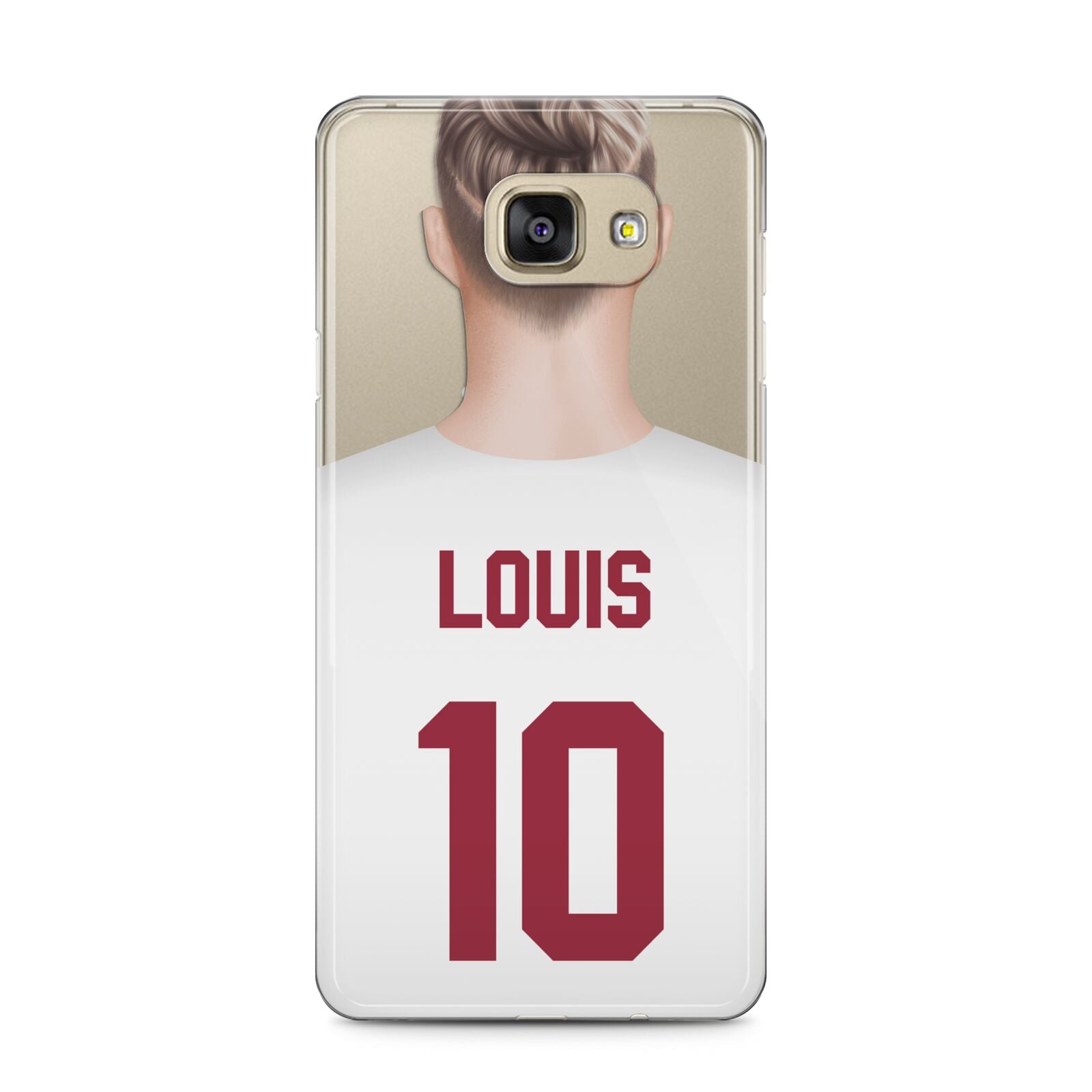 Personalised Football Shirt Samsung Galaxy A5 2016 Case on gold phone