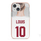 Personalised Football Shirt iPhone 13 Mini TPU Impact Case with Pink Edges
