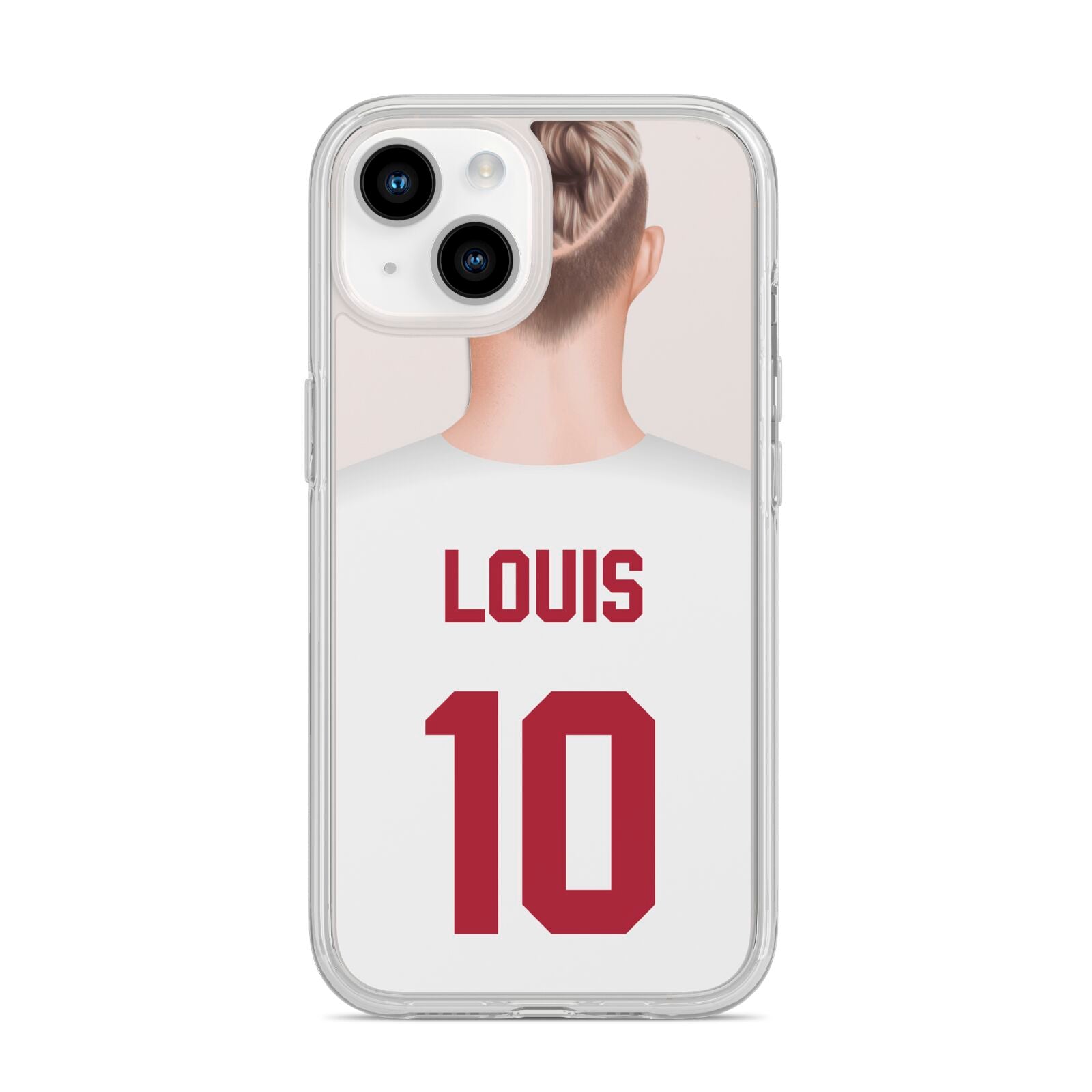 Personalised Football Shirt iPhone 14 Clear Tough Case Starlight