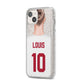 Personalised Football Shirt iPhone 14 Plus Glitter Tough Case Starlight Angled Image