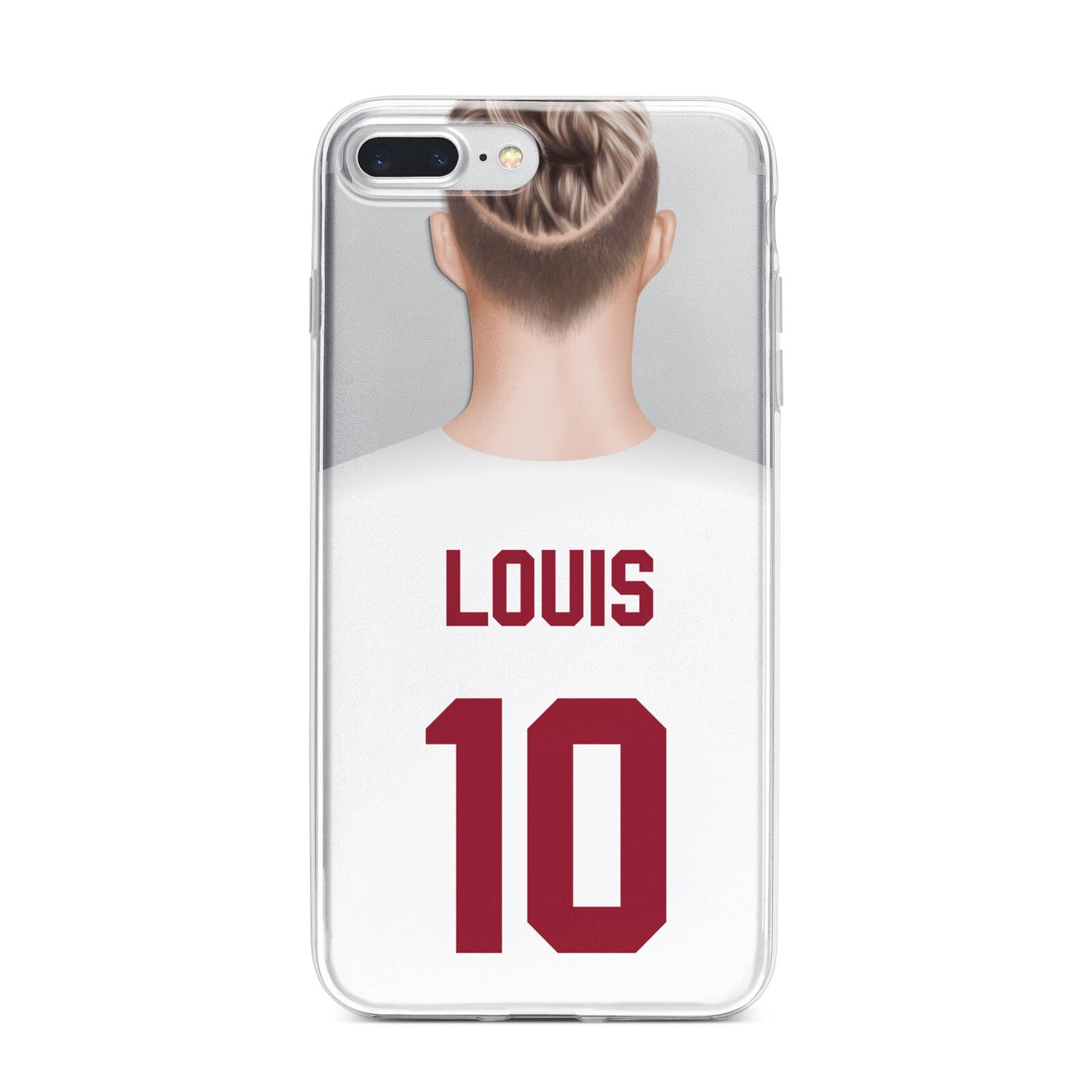 Personalised Football Shirt iPhone 7 Plus Bumper Case on Silver iPhone