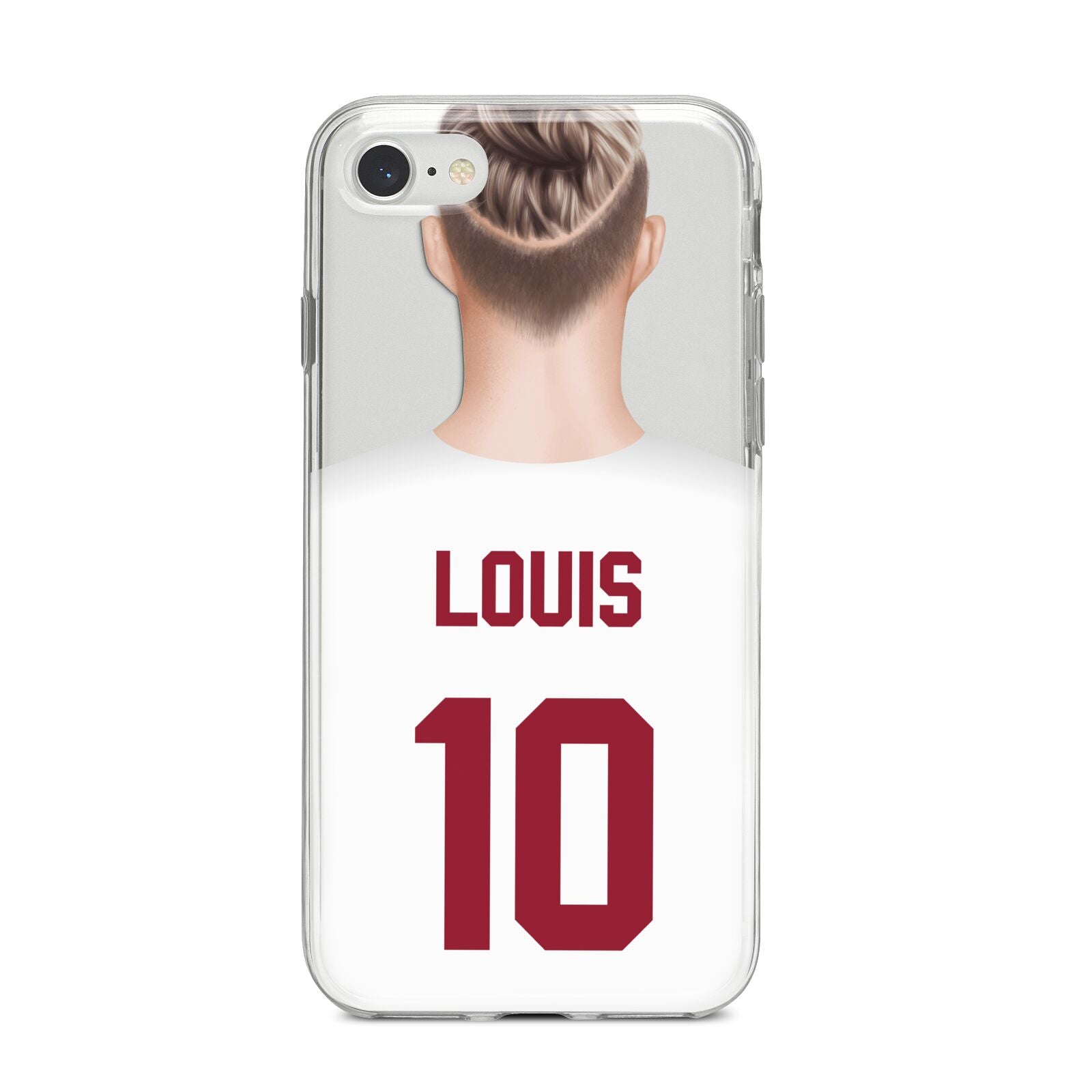 Personalised Football Shirt iPhone 8 Bumper Case on Silver iPhone