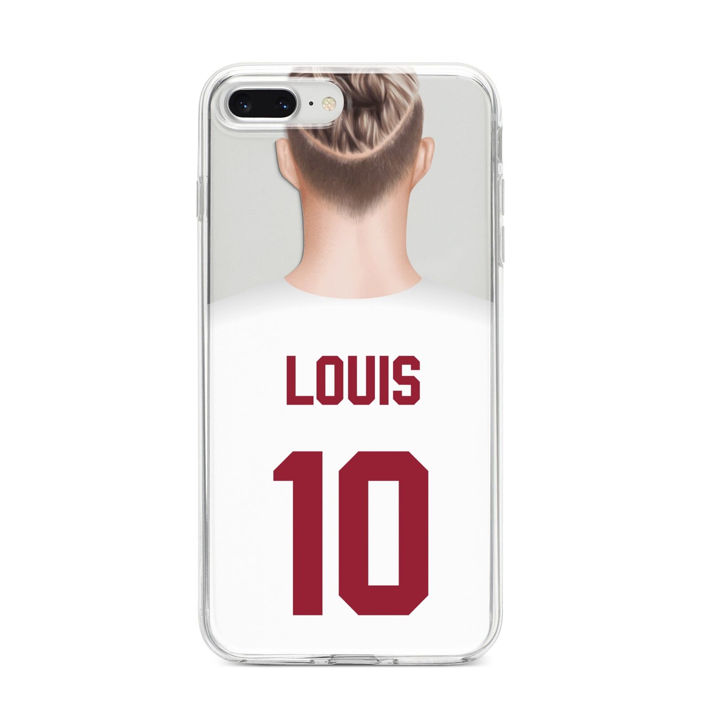 Personalised Football Shirt iPhone 8 Plus Bumper Case on Silver iPhone