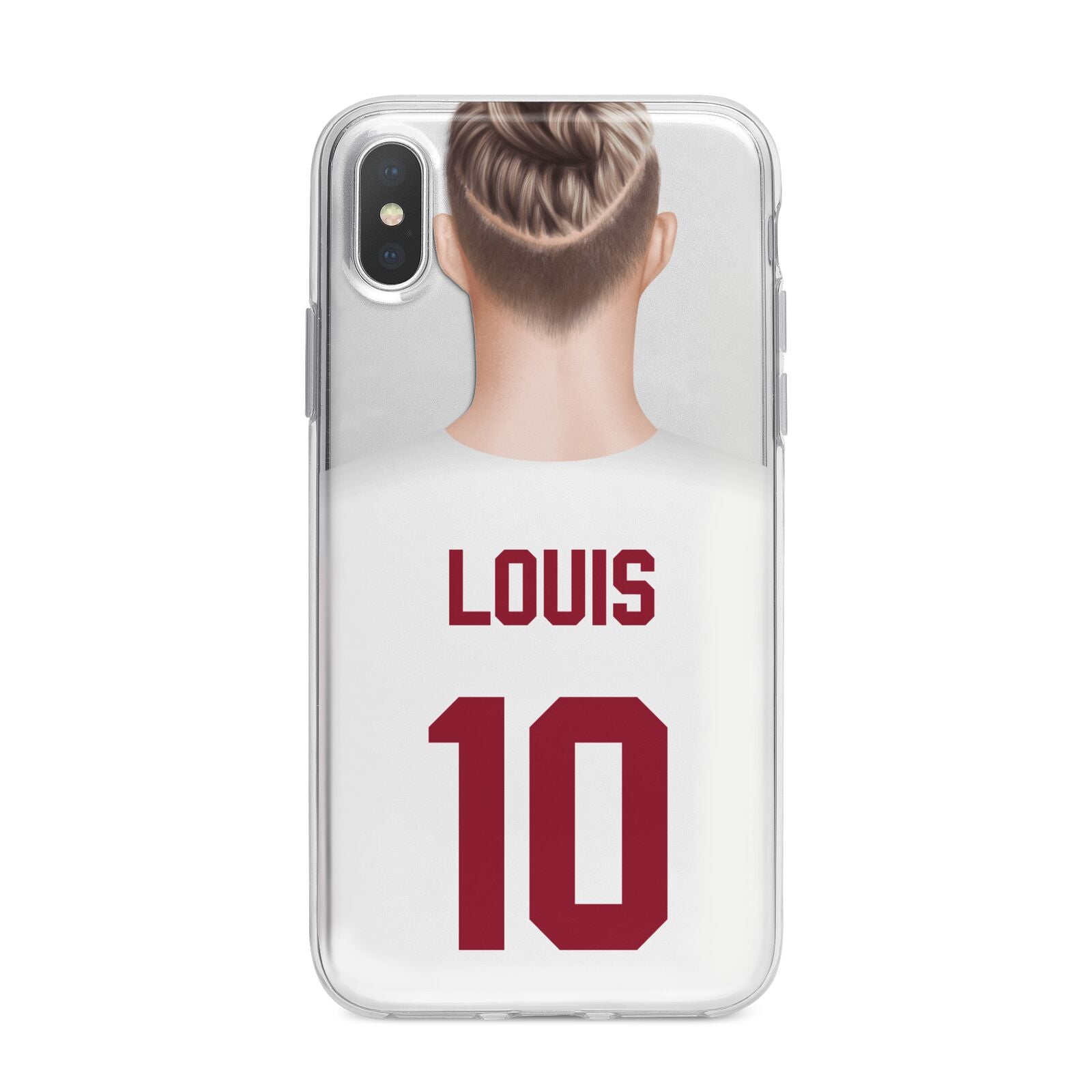 Personalised Football Shirt iPhone X Bumper Case on Silver iPhone Alternative Image 1