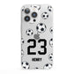 Personalised Football iPhone 13 Pro Clear Bumper Case