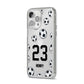 Personalised Football iPhone 14 Pro Max Clear Tough Case Silver Angled Image