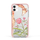 Personalised Giraffe Apple iPhone 11 in White with Pink Impact Case