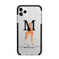 Personalised Giraffe Initial Apple iPhone 11 Pro Max in Silver with Black Impact Case