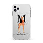 Personalised Giraffe Initial Apple iPhone 11 Pro Max in Silver with White Impact Case