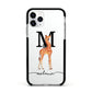 Personalised Giraffe Initial Apple iPhone 11 Pro in Silver with Black Impact Case