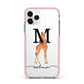 Personalised Giraffe Initial Apple iPhone 11 Pro in Silver with Pink Impact Case