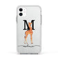 Personalised Giraffe Initial Apple iPhone 11 in White with White Impact Case