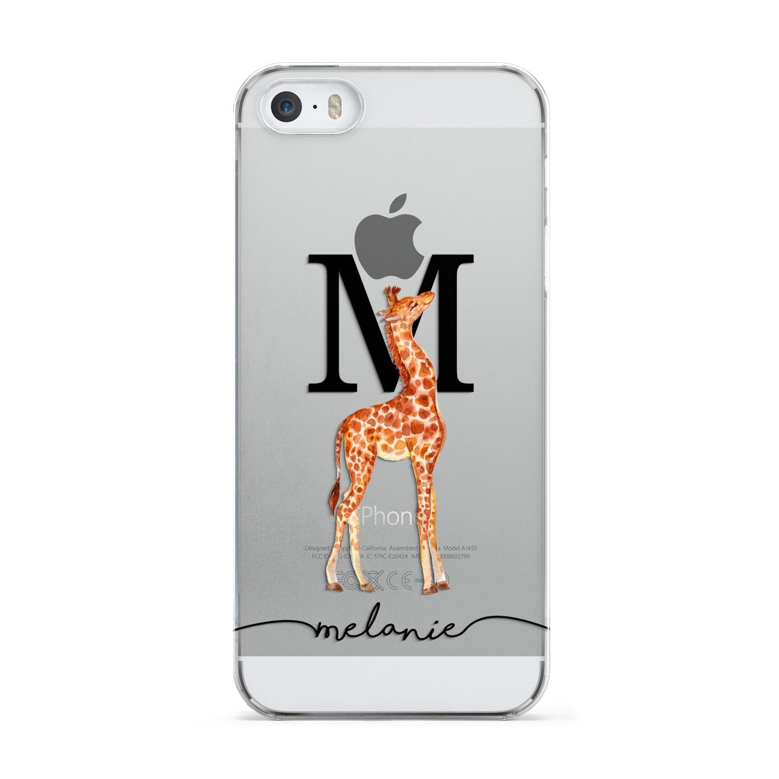 Personalised Giraffe Initial Apple iPhone 5 Case