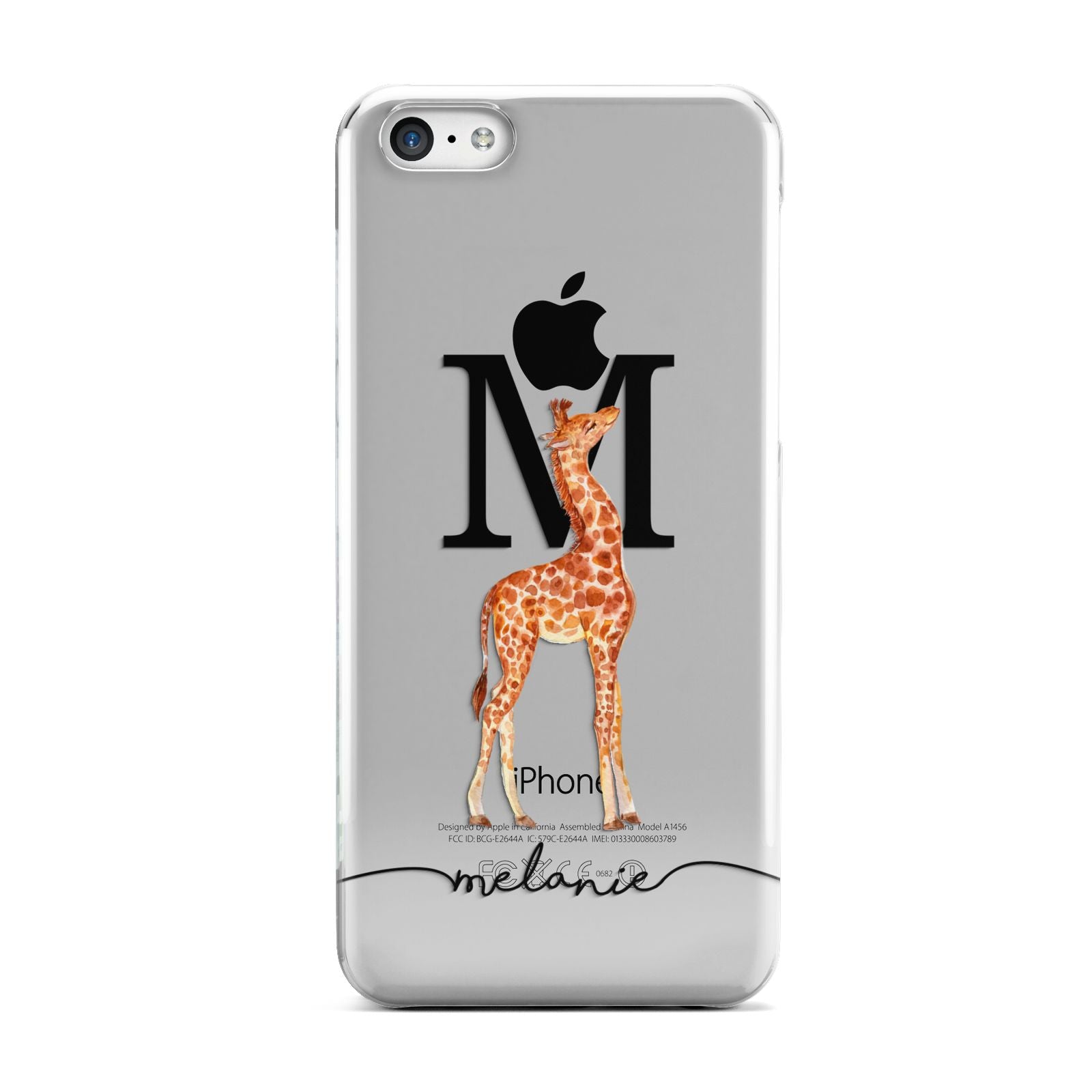Personalised Giraffe Initial Apple iPhone 5c Case