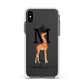 Personalised Giraffe Initial Apple iPhone Xs Impact Case White Edge on Black Phone