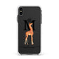 Personalised Giraffe Initial Apple iPhone Xs Max Impact Case White Edge on Black Phone
